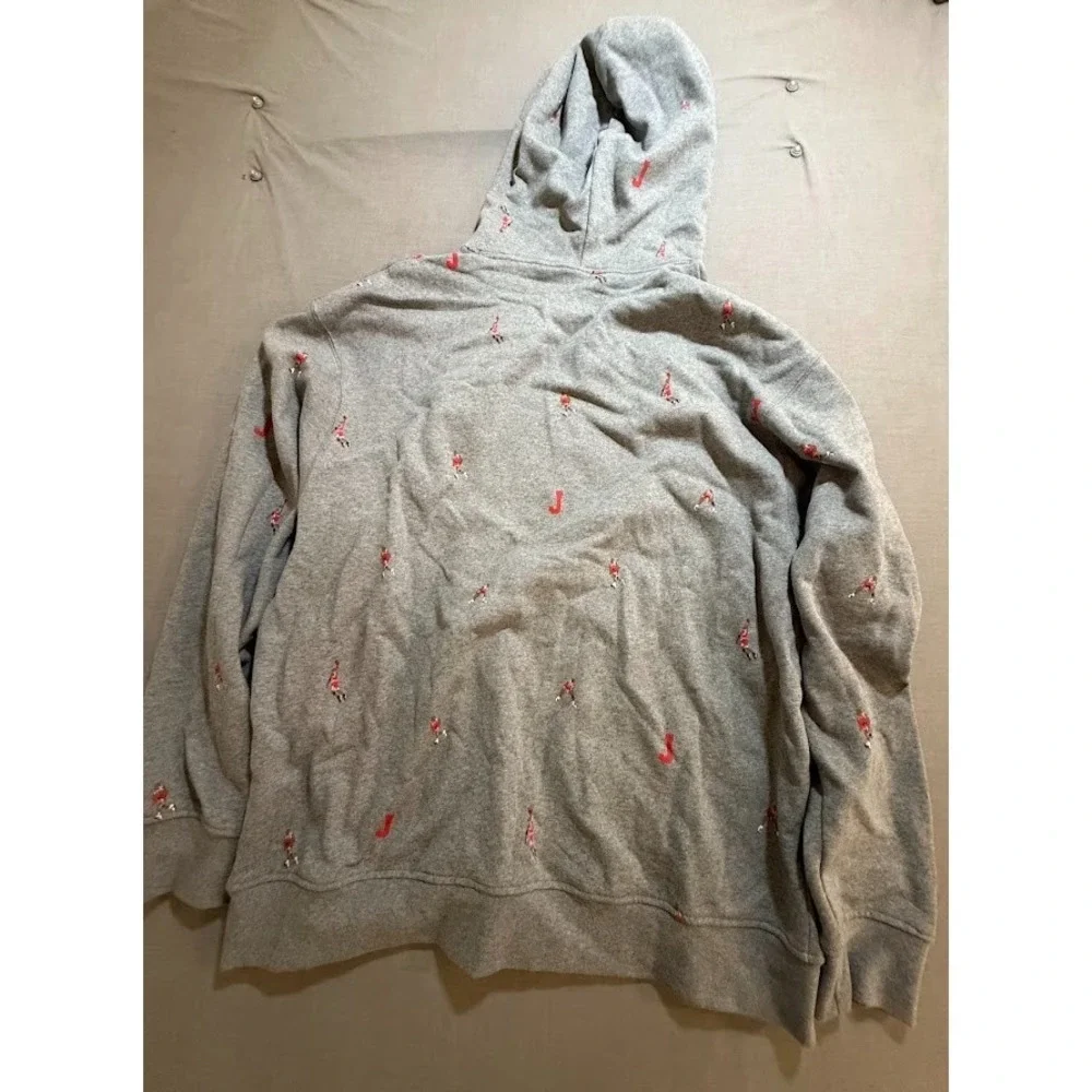 Air Jordan All Over Sweatshirt Adult XL Gray Pullover Long‎ Sleeves Hoodie Mens.